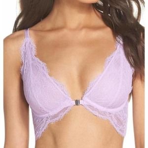 FREE NWT Free People Intimately You're So Great Longline Underwire Bra Lilac 32C